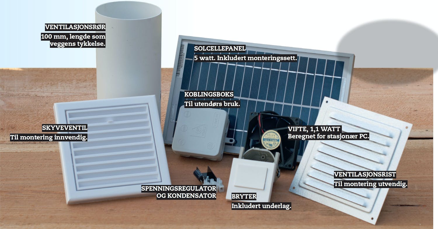 Solcelle ventilasjon delene Solcelle ventilasjon delene